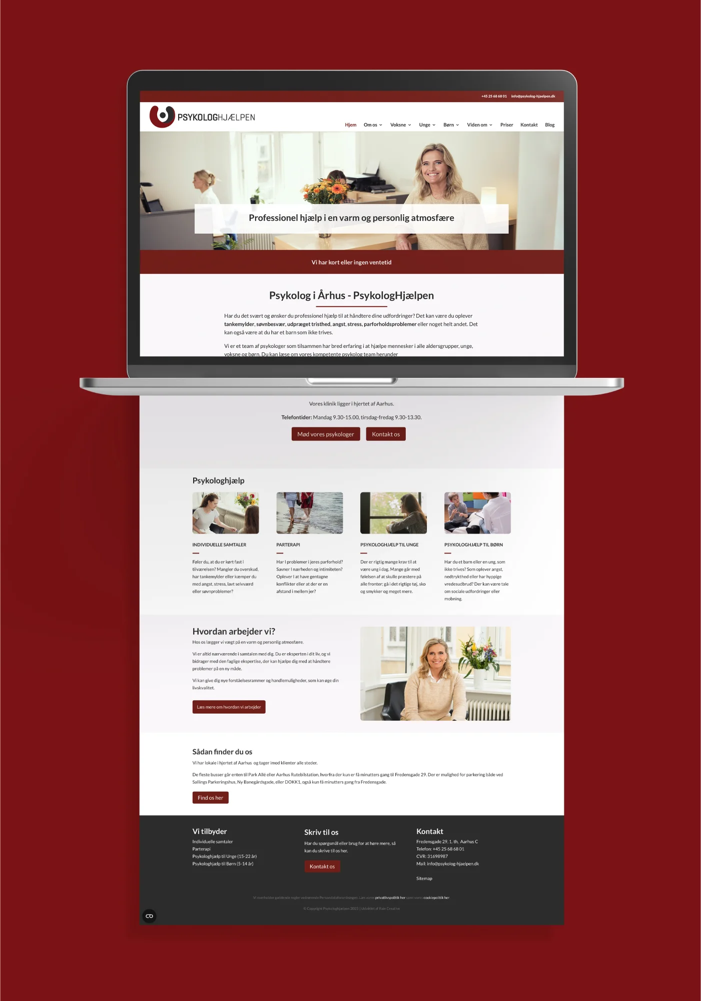 Hjemmeside design - Psykologhjælpen | Rain Creative